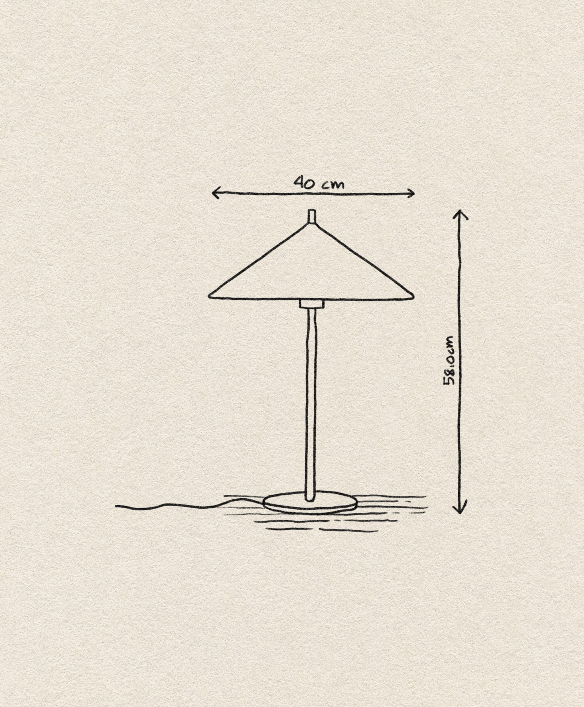 HKliving Metal Triangle Table Lamp L Matt Ochre 3