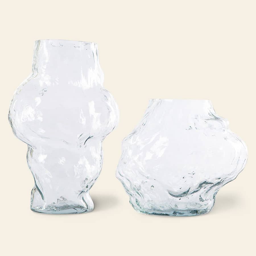 HKliving HK Objects Cloud Vase Clear Glass High Clear 5
