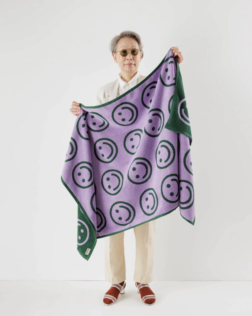 BAGGU Bath Towel Lavender Forest Happy 2