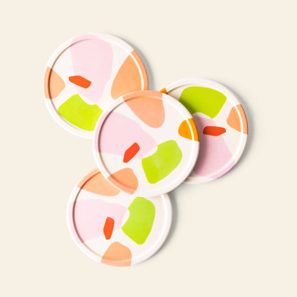 Poketo Bamboo Coasters Set of 4 Boulders 2