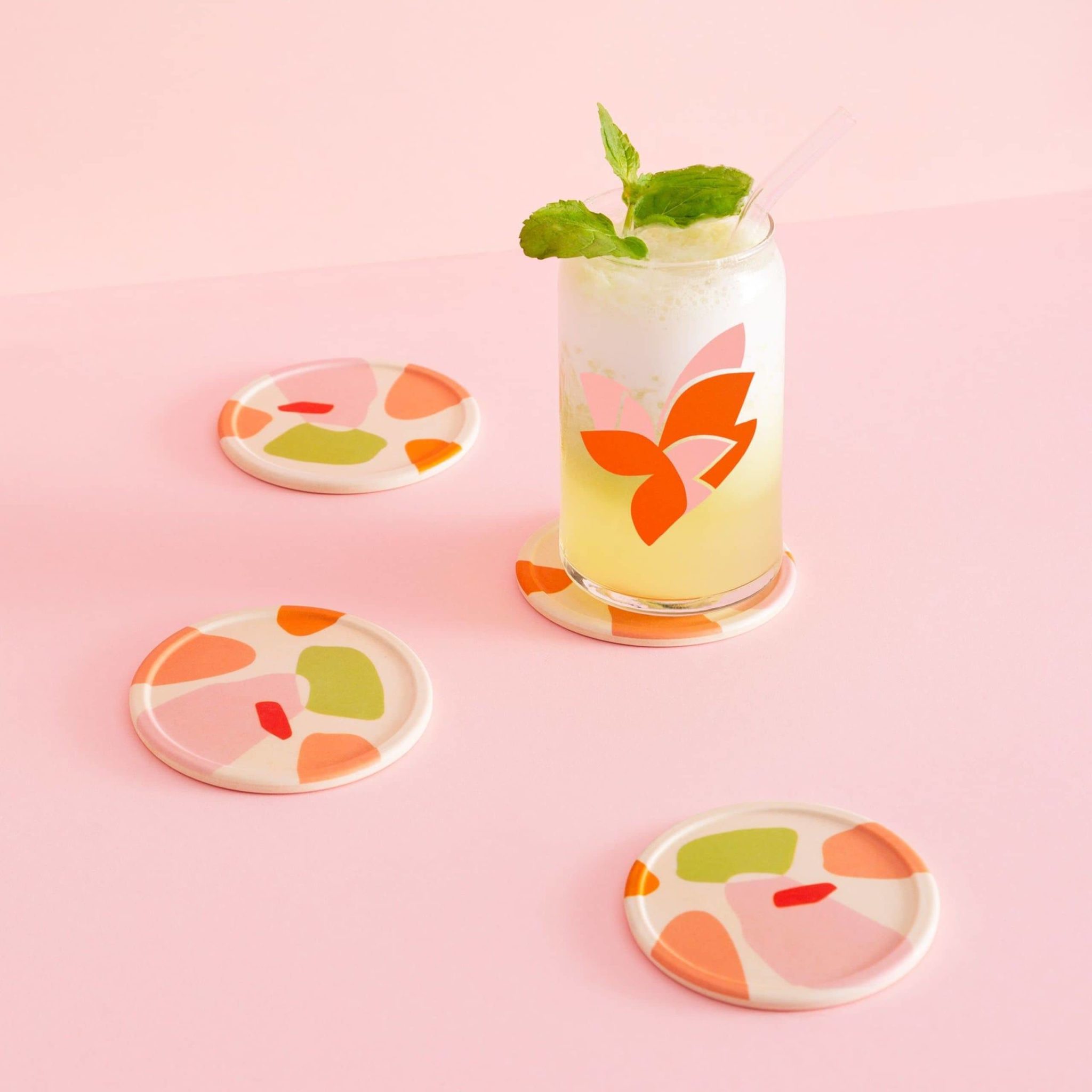 Poketo Bamboo Coasters Set of 4 Boulders 4