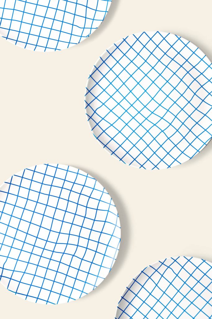Poketo Bamboo Dinner Plate Grid 2