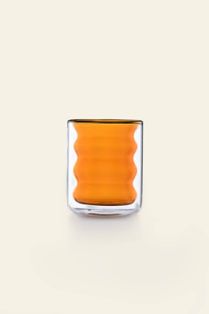 Poketo Double Wall Groovy Cup Amber 2