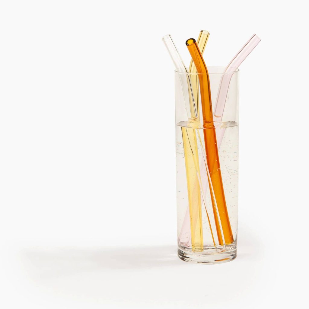 Poketo Glass Straws Set of 4 Warm 4
