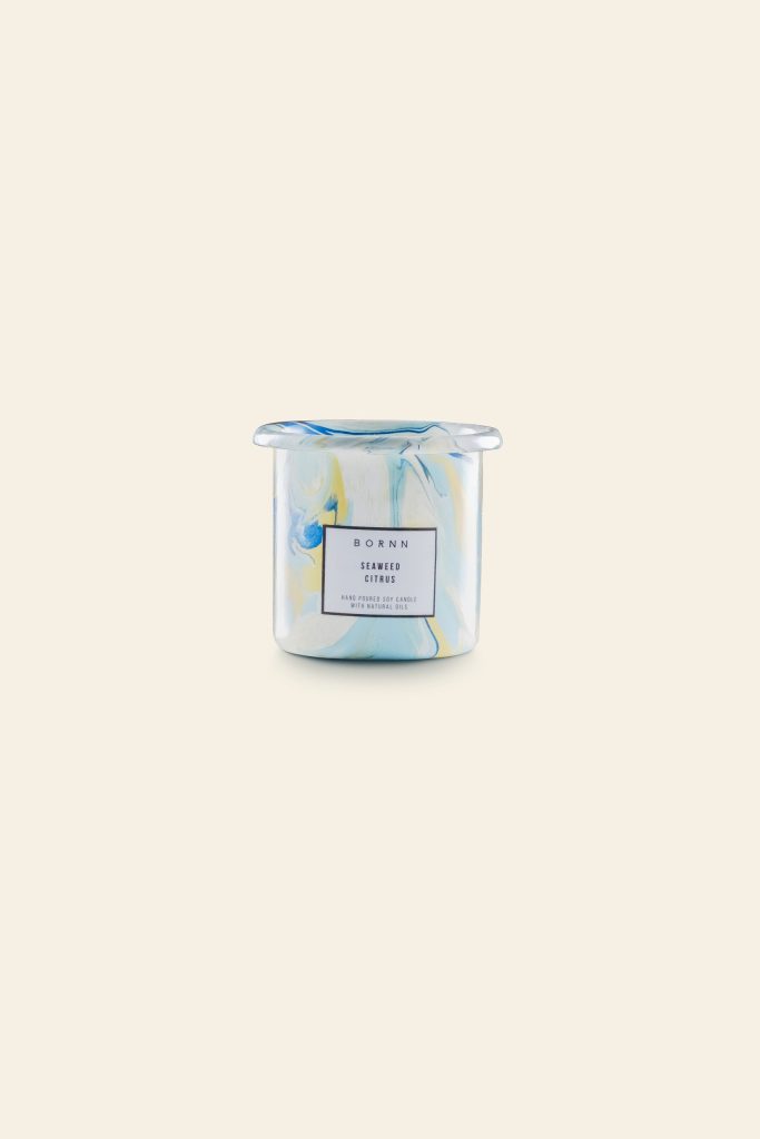Bornn Enamelware Candle Seaweed Citrus New Marble Lemon Cream 1