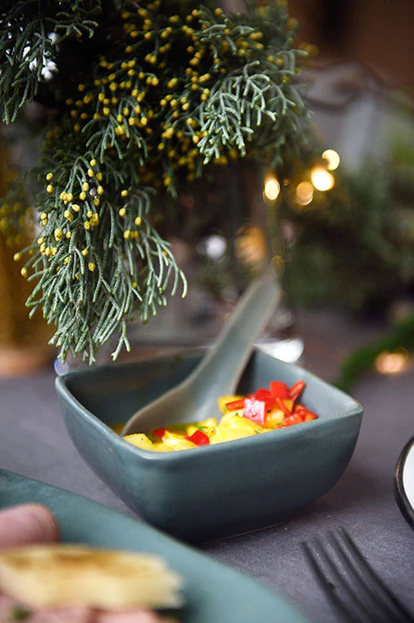 Kra Sanctuary Karst Square Snack Bowl Green 3