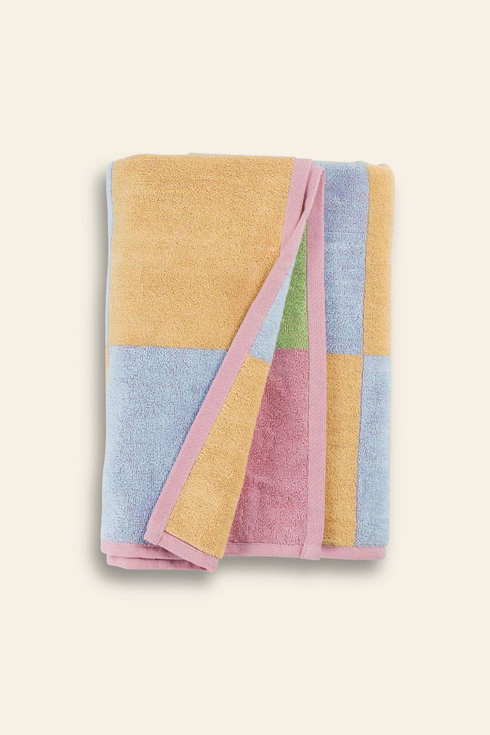 BAGGU Bath Towel Stucco Multi Check 1