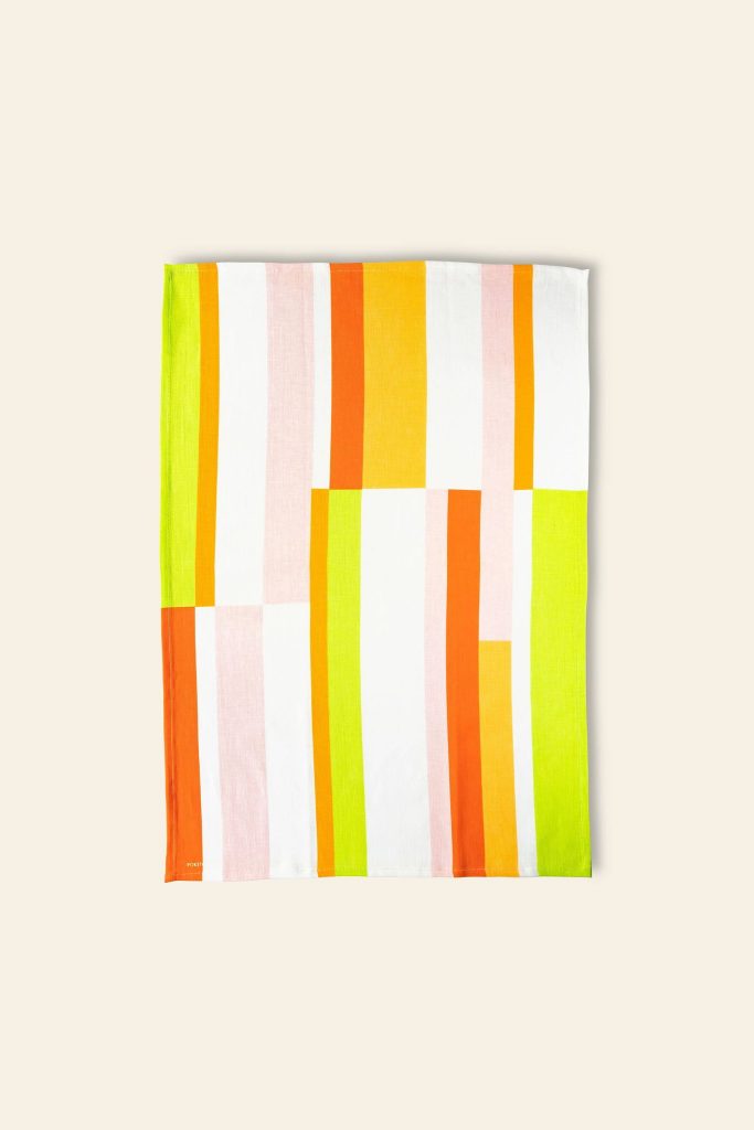 Poketo Linen Tea Towel Set of 2 Stripes and Boulders 2