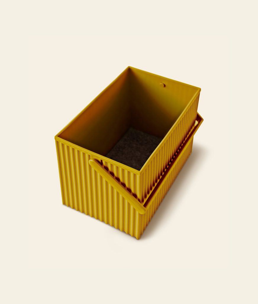 Hachiman Omnioffre Stackable Storage Box M Mustard 1