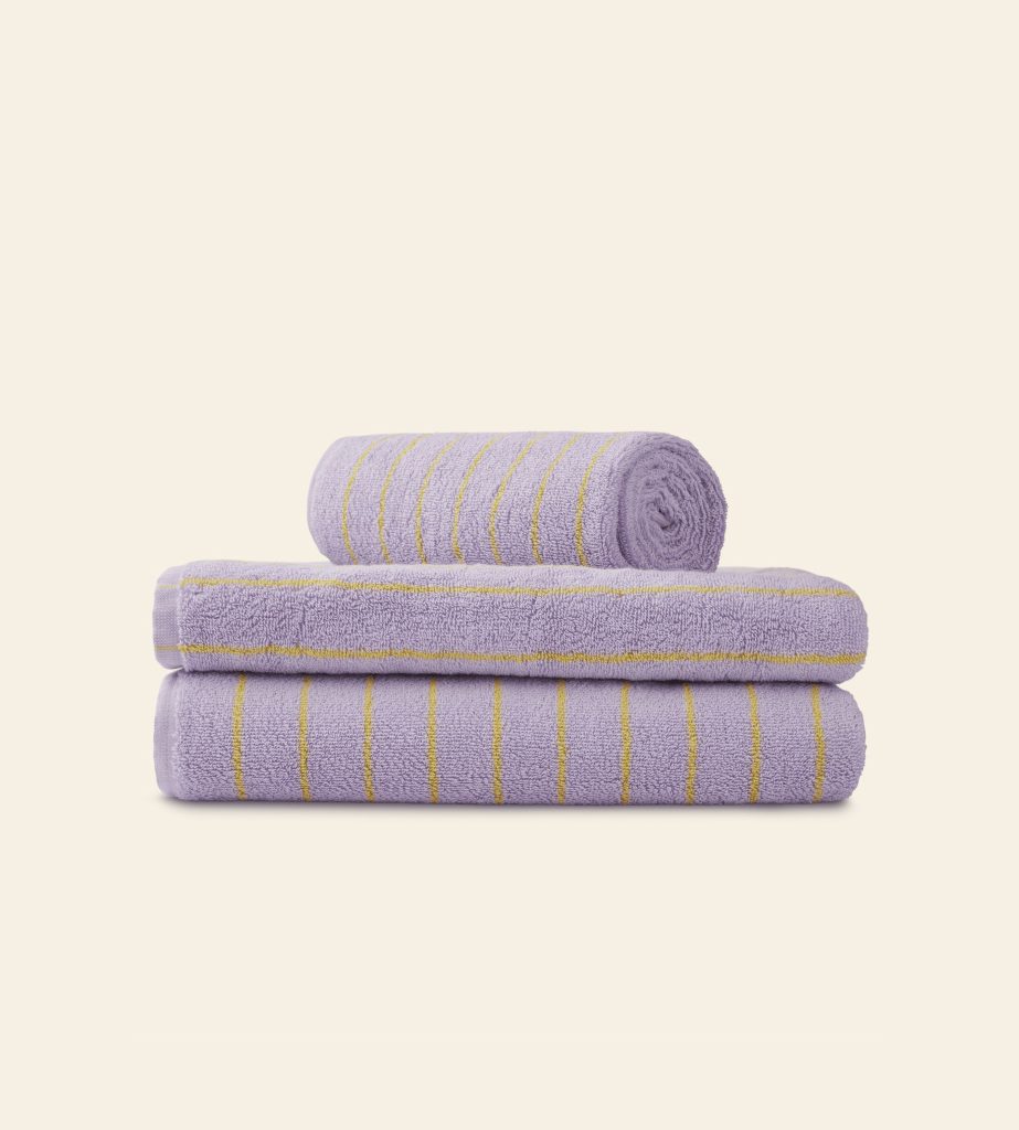 Bongusta Naram Bath Towel Lilac Neon Yellow 1