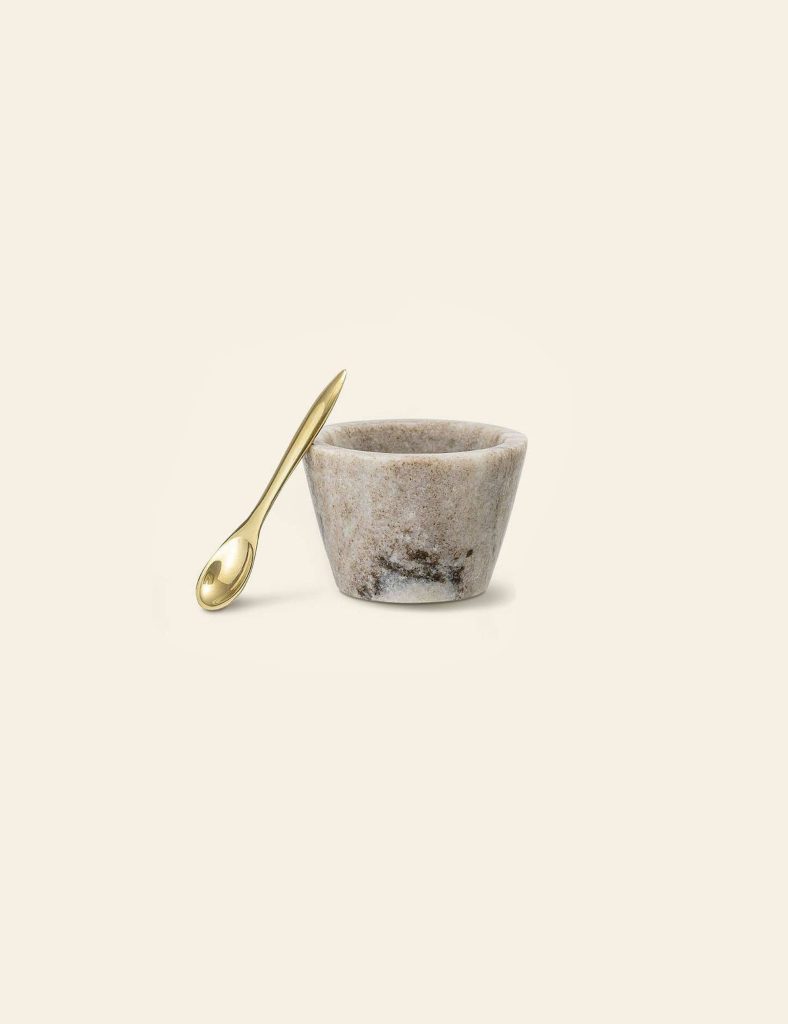 Bloomingville Rosamynthe Salt Jar w Spoon Taupe 1