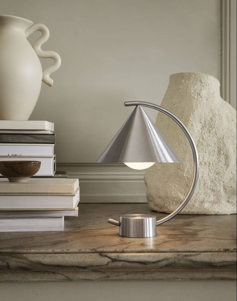 ferm Living Meridian Lamp Brushed Steel 2