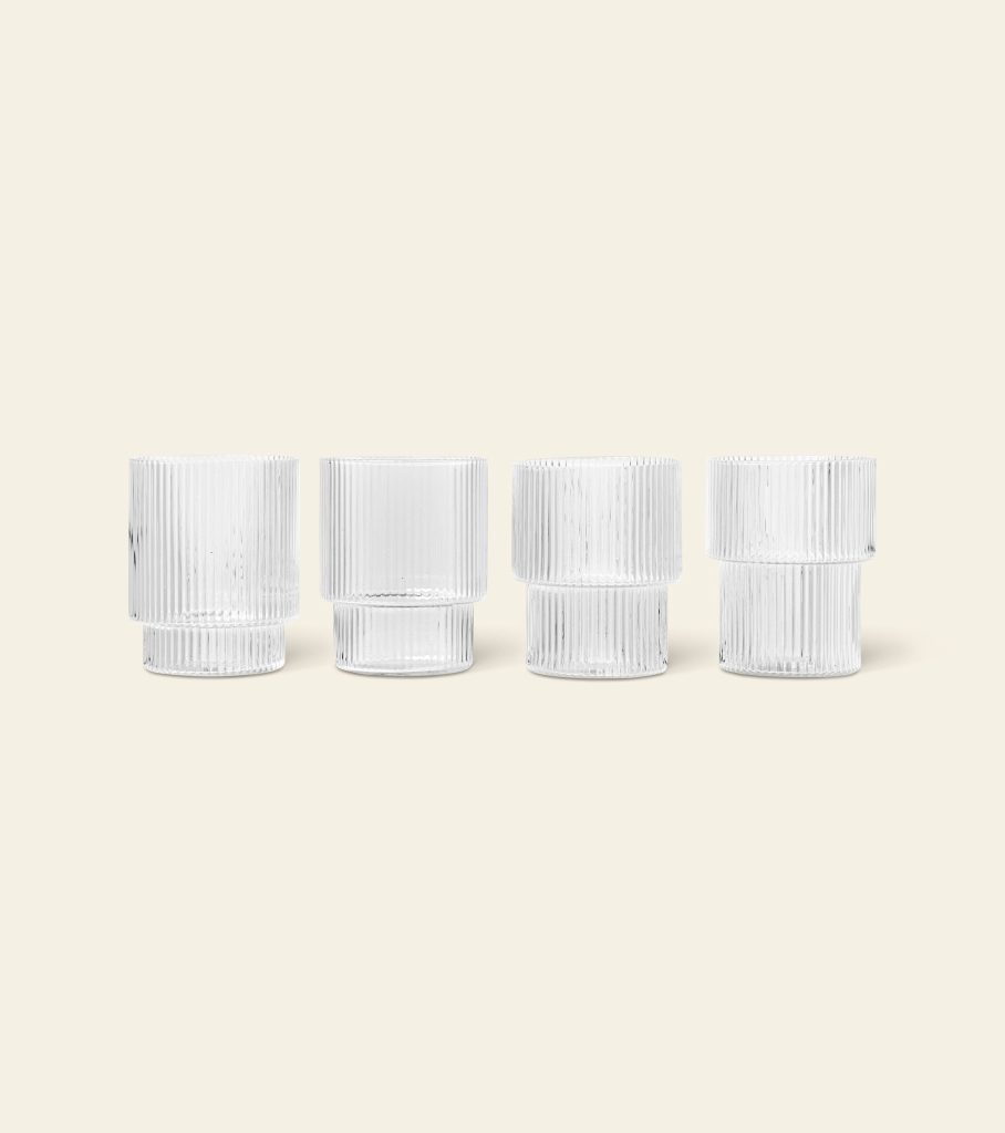ferm Living Ripple Glasses Set of 4 Clear 1