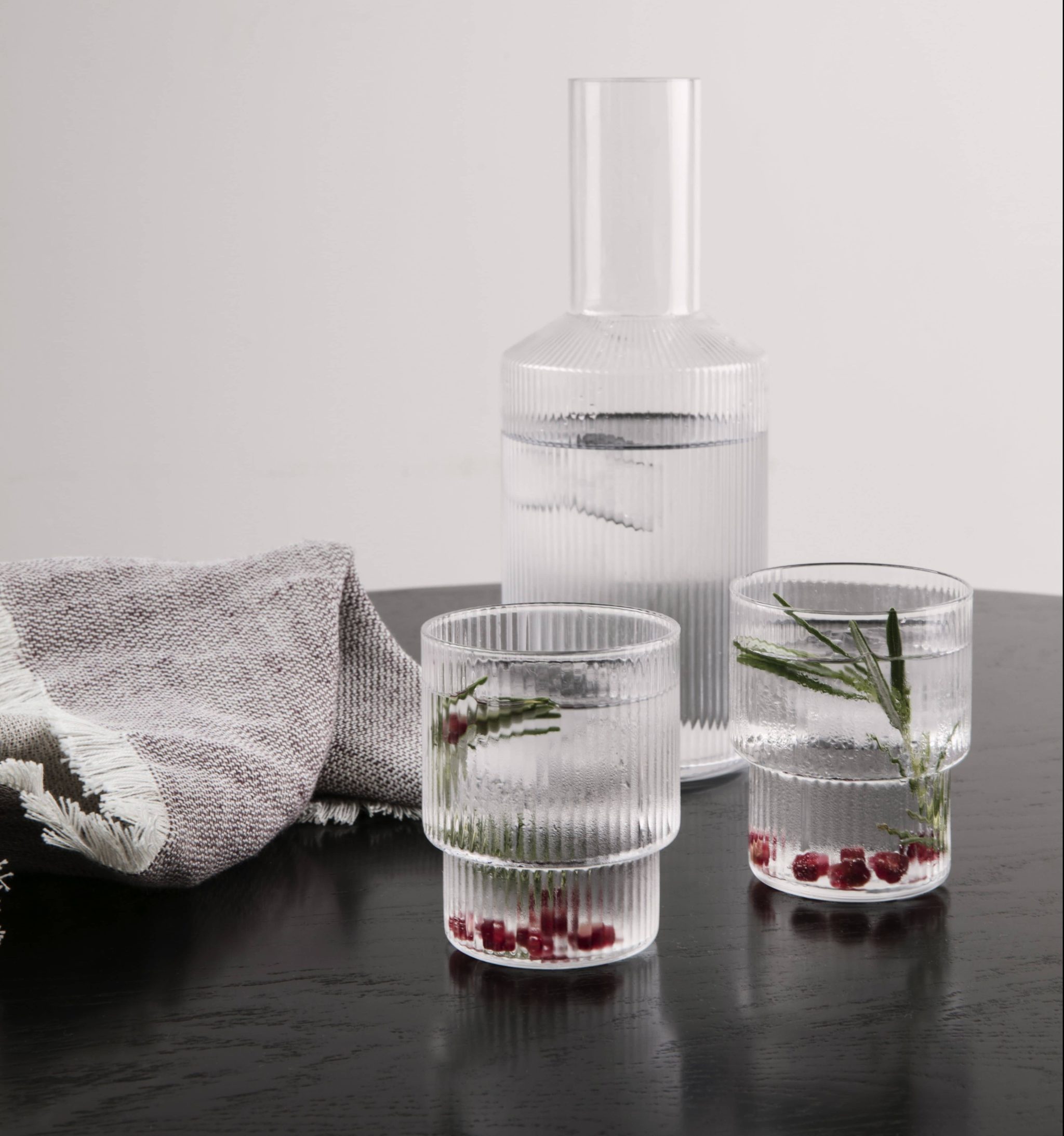 ferm Living Ripple Glasses Set of 4 Clear 2