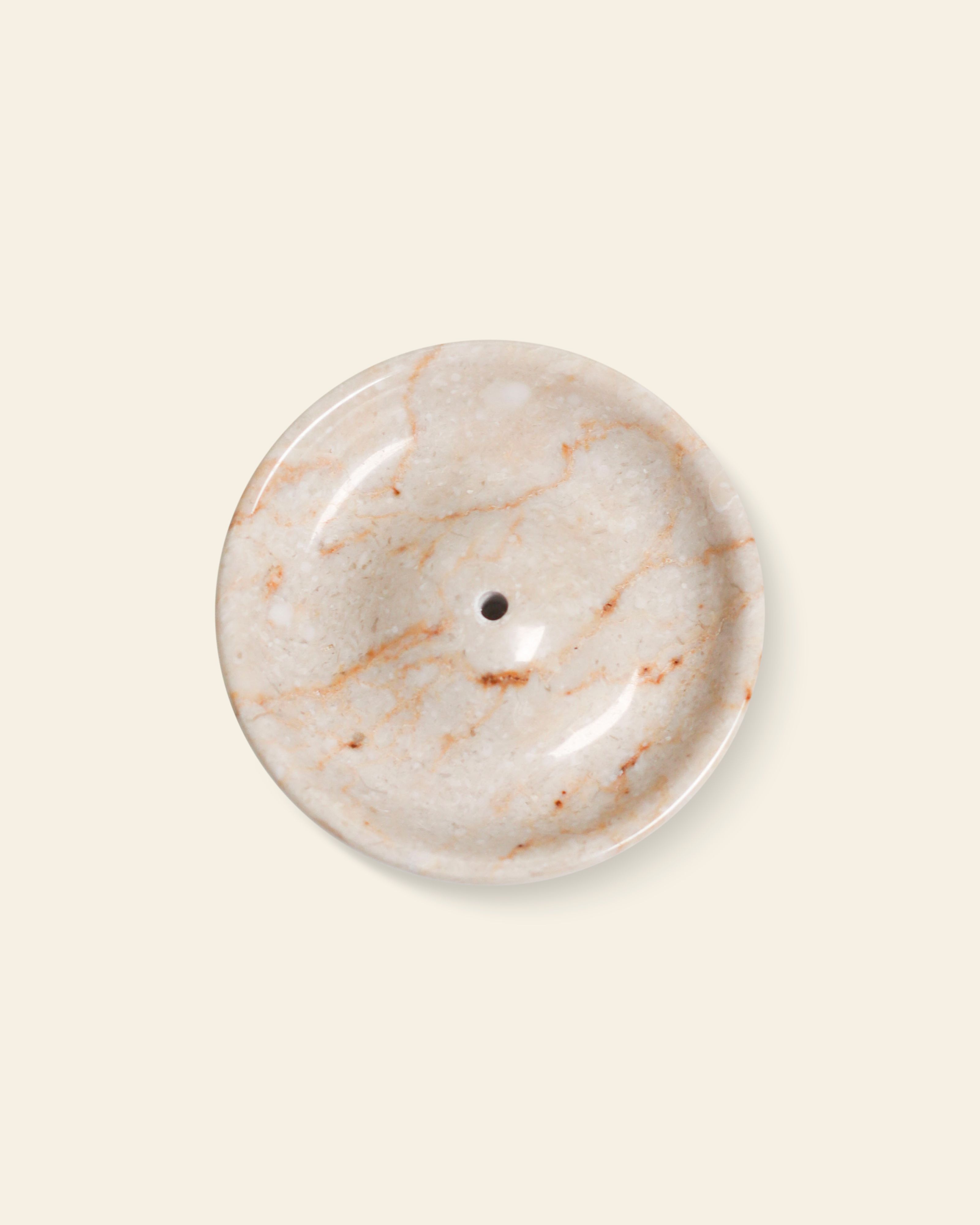 stillgoods Ebb Incense Holder Cream Marble 3