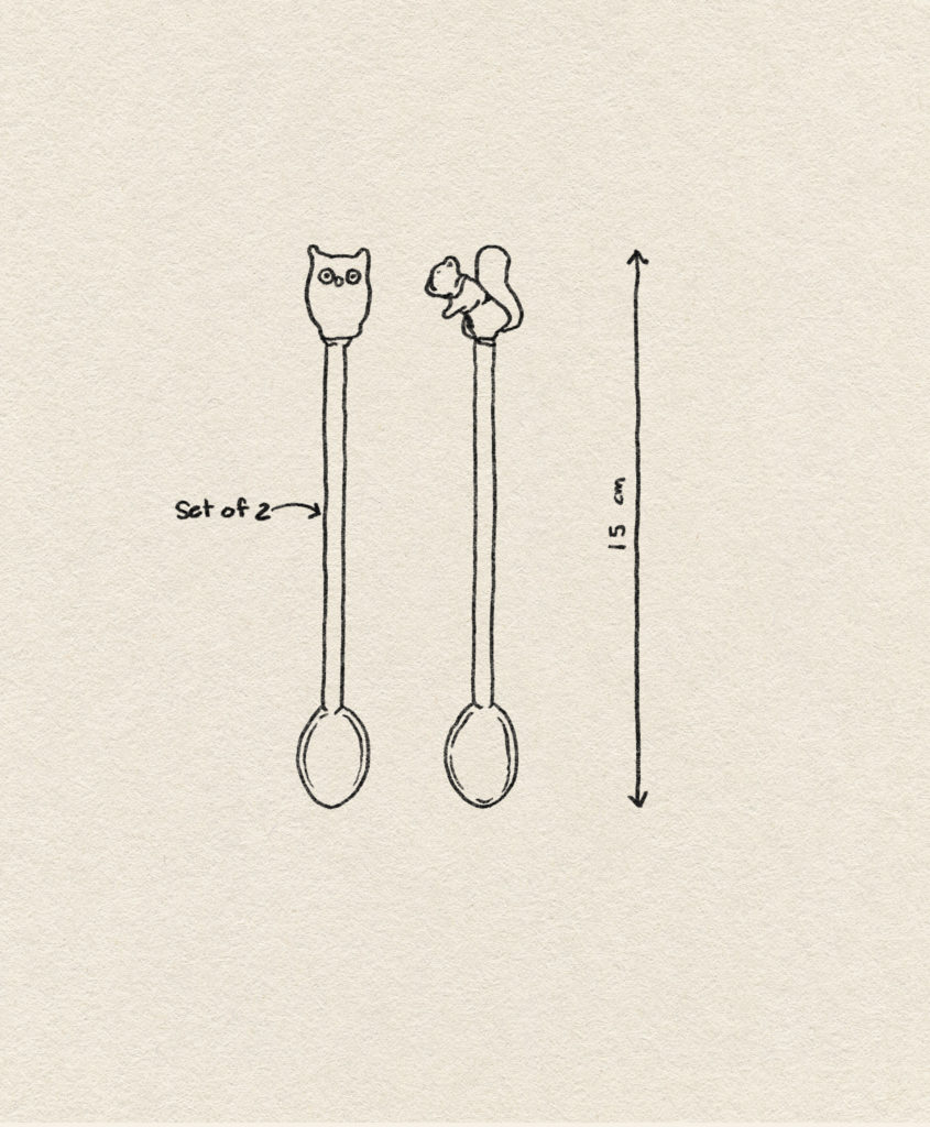 Ichendorf Milano Animal Farm Spoons Set of 2 Owl and Squirrel 3