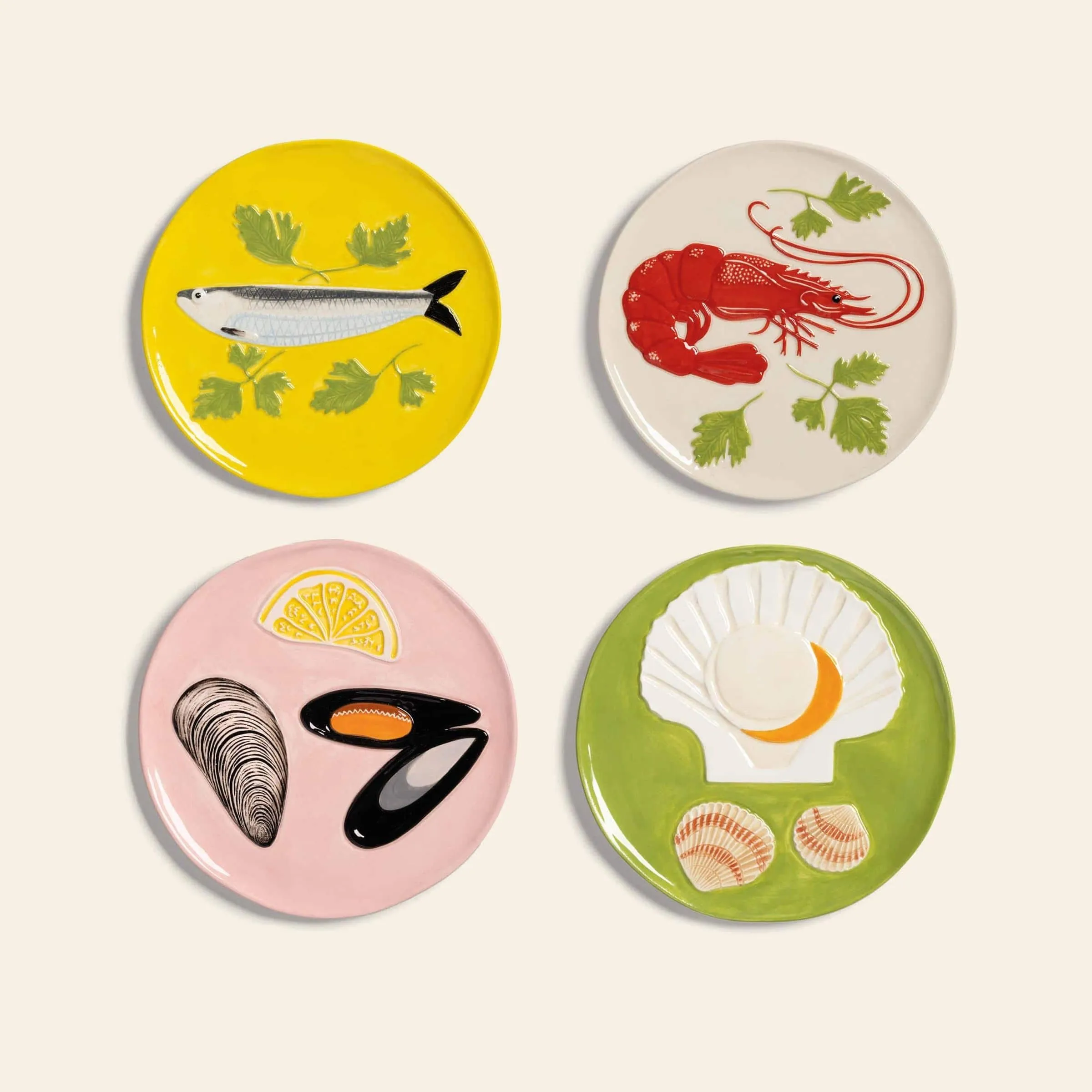 klevering De La Mer Plate Set of 4 Multicolour 1