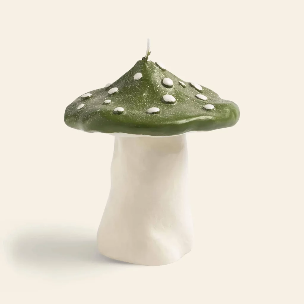 klevering Dots Mushroom Candle Green 1