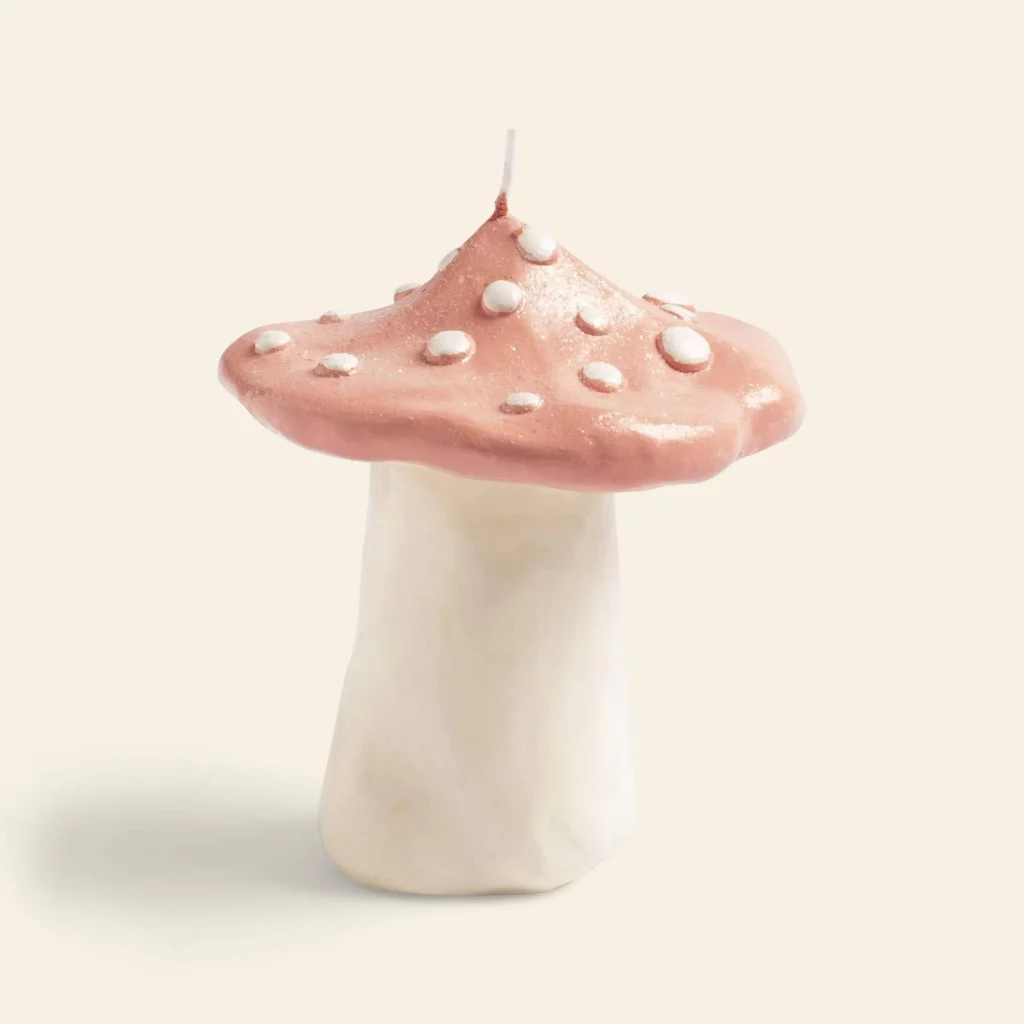 klevering Dots Mushroom Candle Pink 1