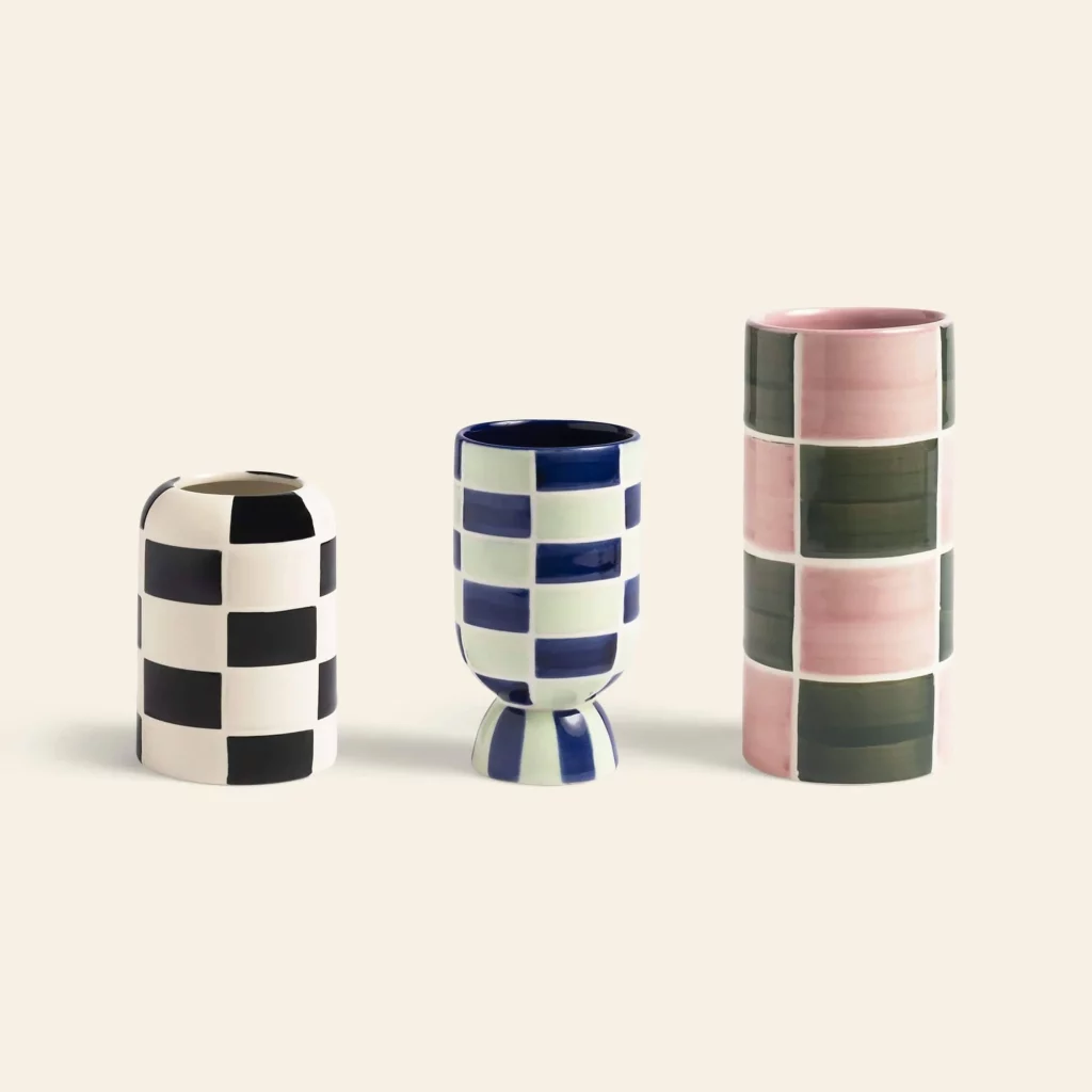 klevering Carre Vase Set of 3 Multicolour 1