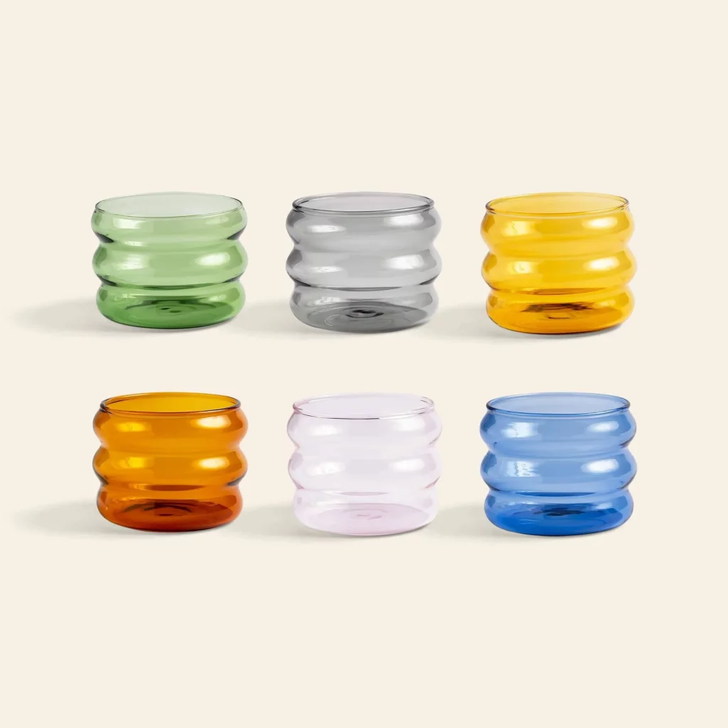 klevering Chubby Glass Set of 6 Multicolour 1