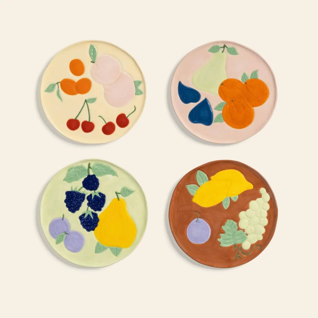 klevering Fruitful Plate Set of 4 Multicolour 1