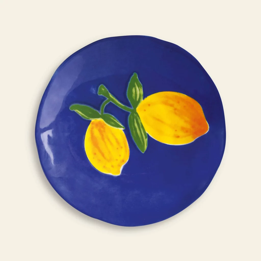 klevering Lemon Plate Set of 4 Multicolour 3