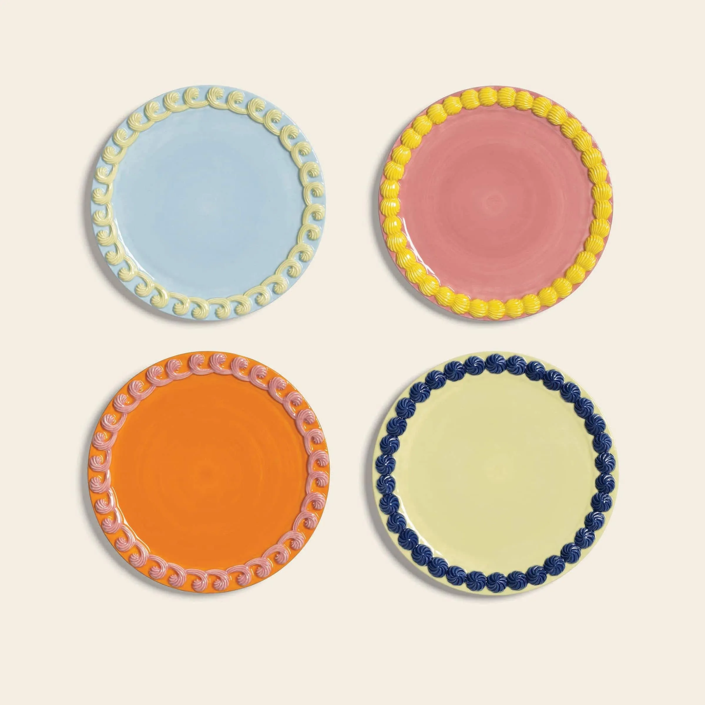 klevering Whipped Plate Set of 4 Multicolour 1