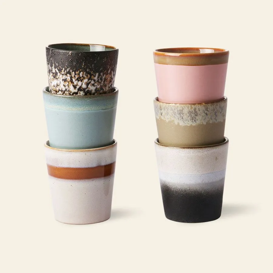 HKliving 70s Ceramics Coffee Mugs Set of 6 Oberon 1