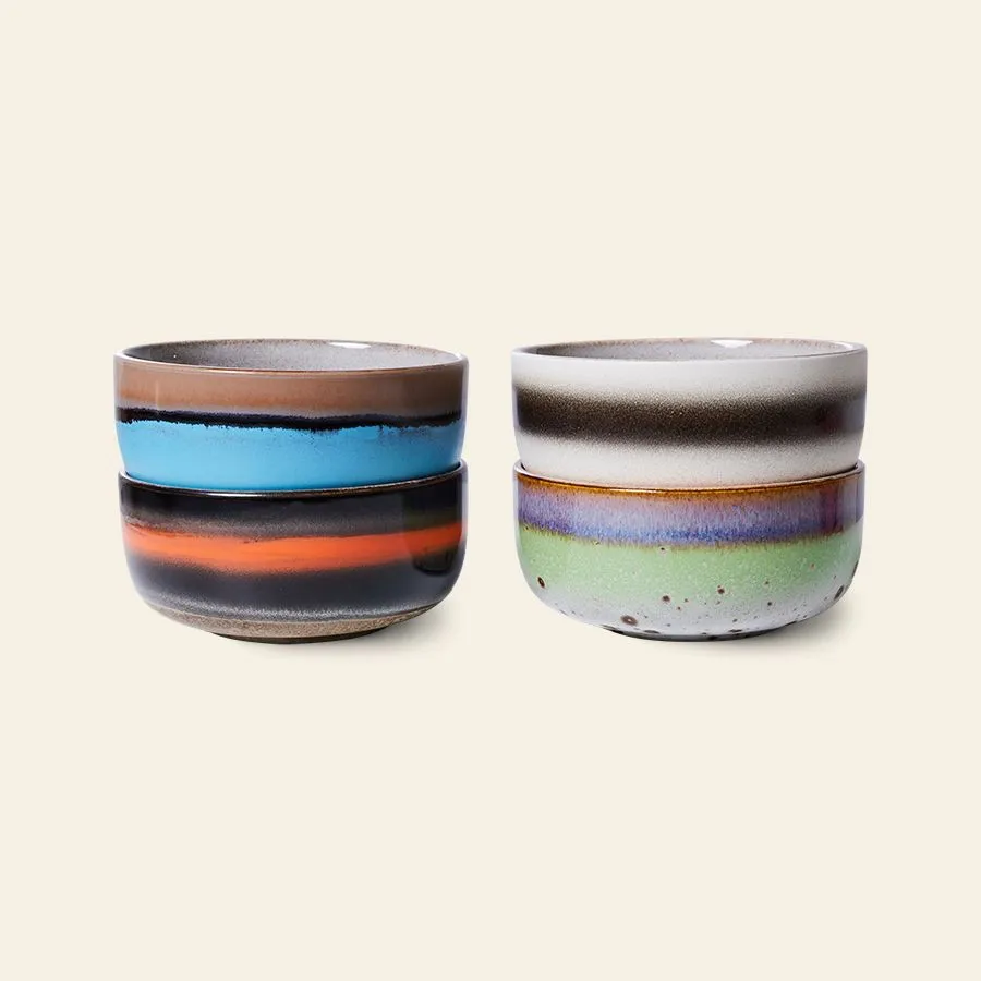 HKliving 70s Ceramics Dessert Bowls Set of 4 Freak Out 1