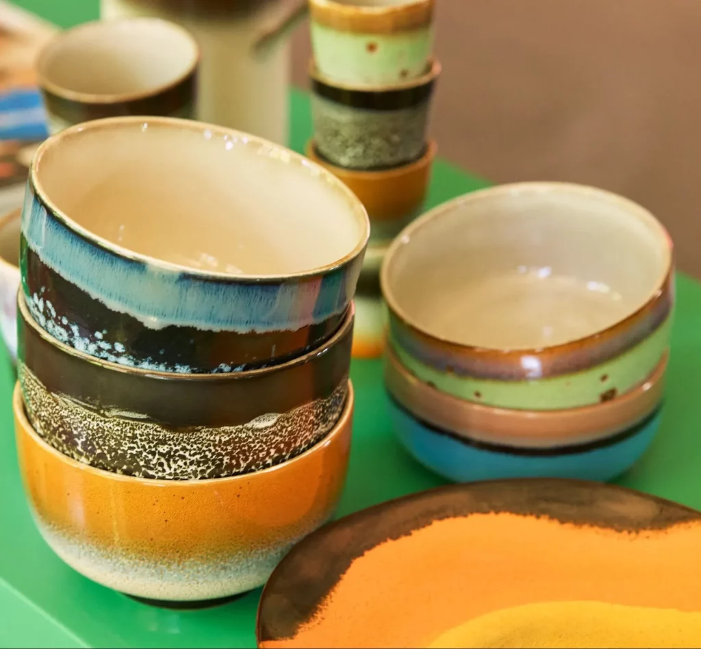 HKliving 70s Ceramics Dessert Bowls Set of 4 Freak Out 4