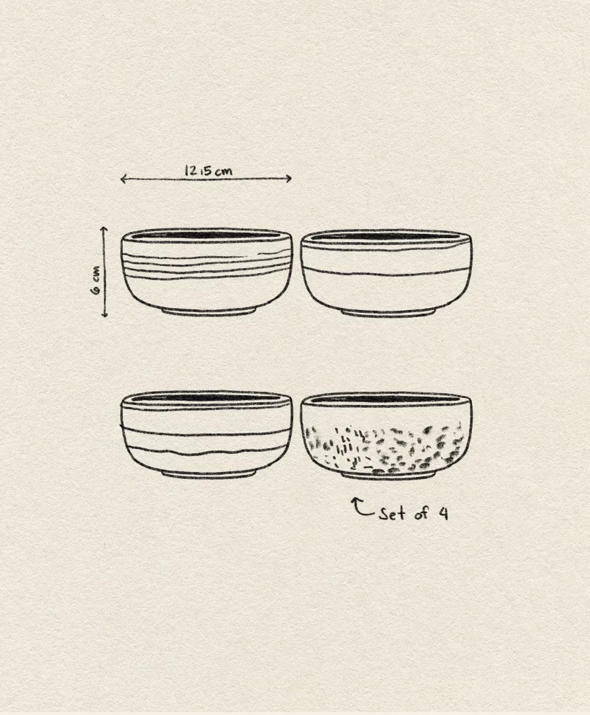 HKliving 70s Ceramics Dessert Bowls Set of 4 Sirius 6