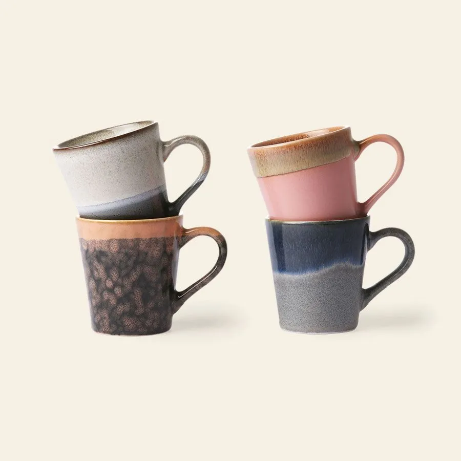 HKliving 70s Ceramics Espresso Mugs Set of 4 Polaris 1