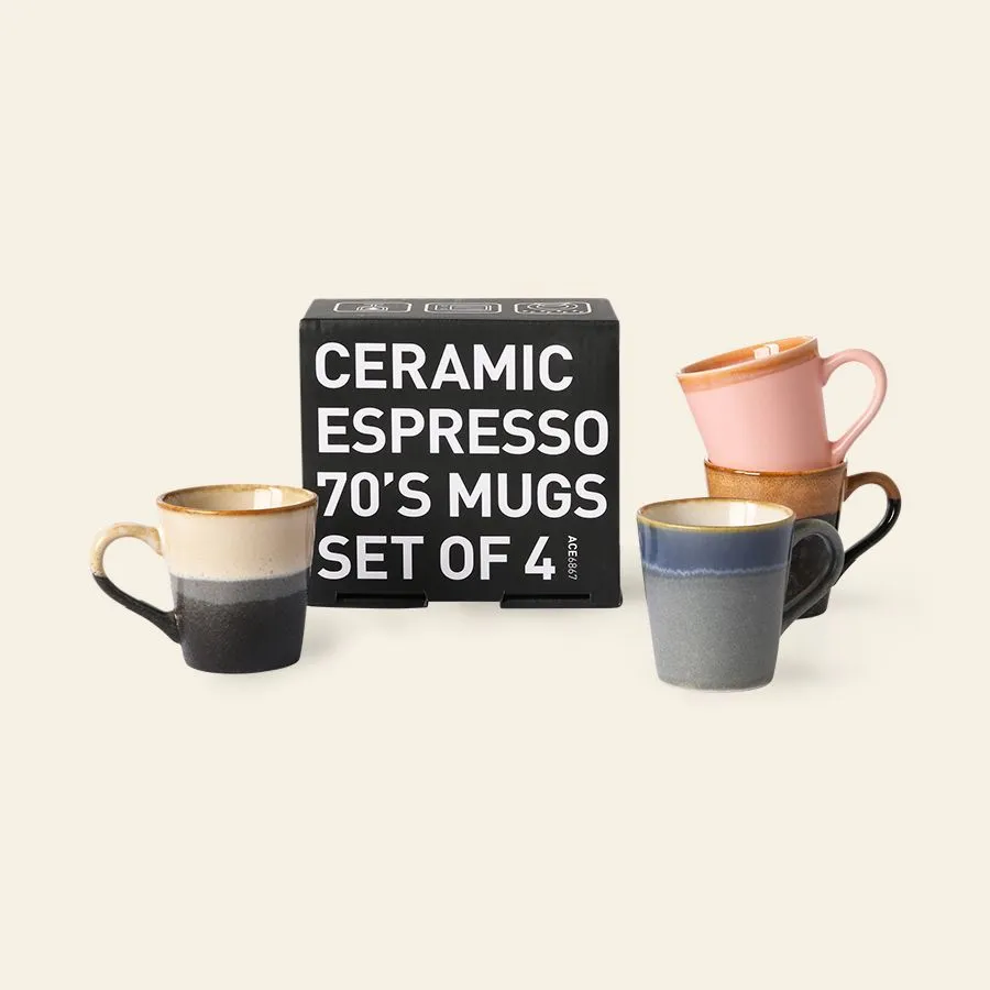HKliving 70s Ceramics Espresso Mugs Set of 4 Polaris 2