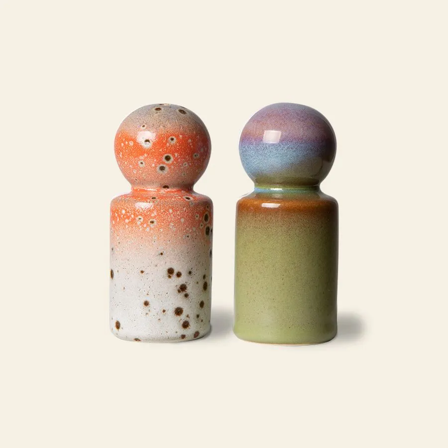 HKliving 70s Ceramics Pepper Salt Jar Asteroids Peat 2