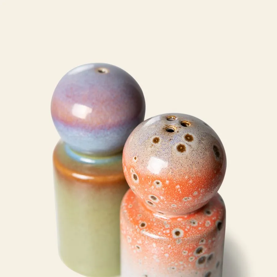HKliving 70s Ceramics Pepper Salt Jar Asteroids Peat 3