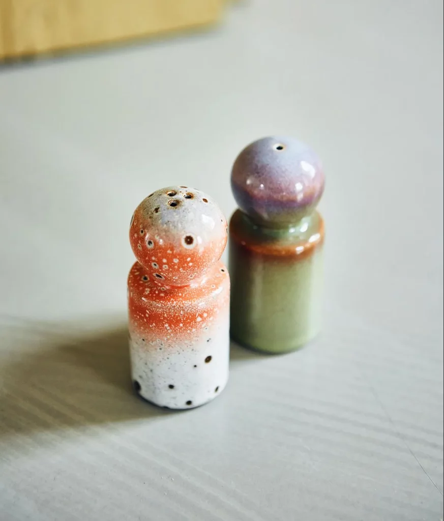 HKliving 70s Ceramics Pepper Salt Jar Asteroids Peat 5