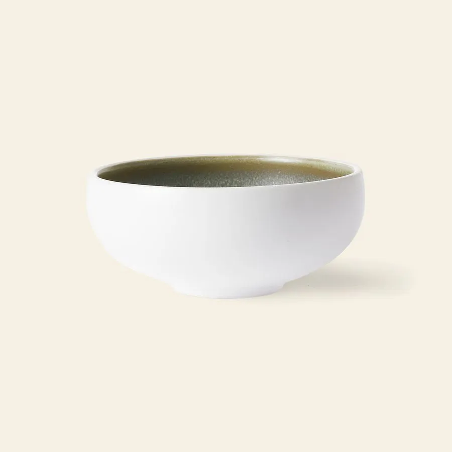HKliving Chef Ceramics Bowl White Green 1