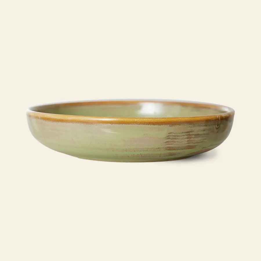 HKliving Chef Ceramics Deep Plate M Moss Green 1