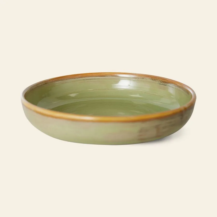 HKliving Chef Ceramics Deep Plate M Moss Green 2