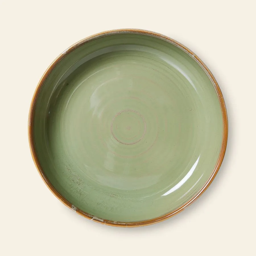 HKliving Chef Ceramics Deep Plate M Moss Green 3