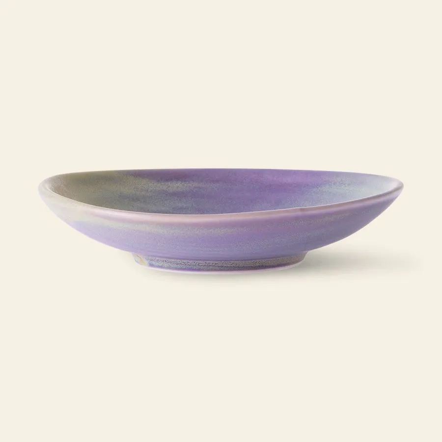 HKliving Chef Ceramics Flat Bowl Purple Green 2