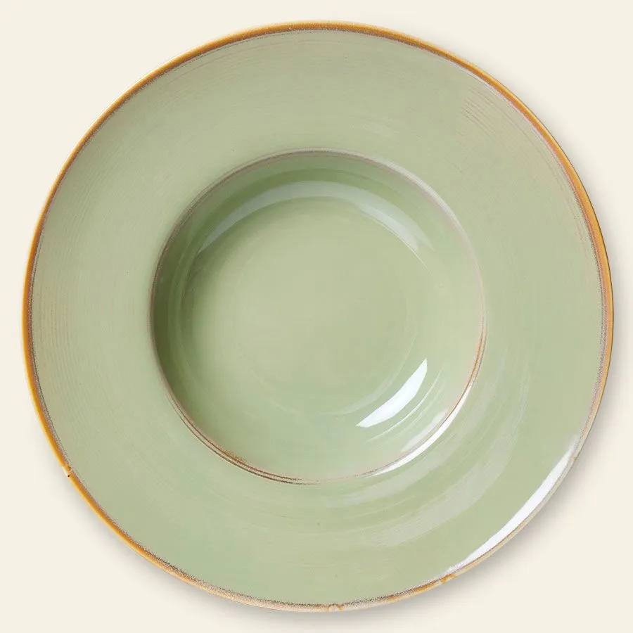 HKliving Chef Ceramics Pasta Plate Moss Green 1
