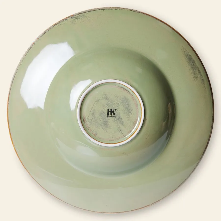 HKliving Chef Ceramics Pasta Plate Moss Green 3