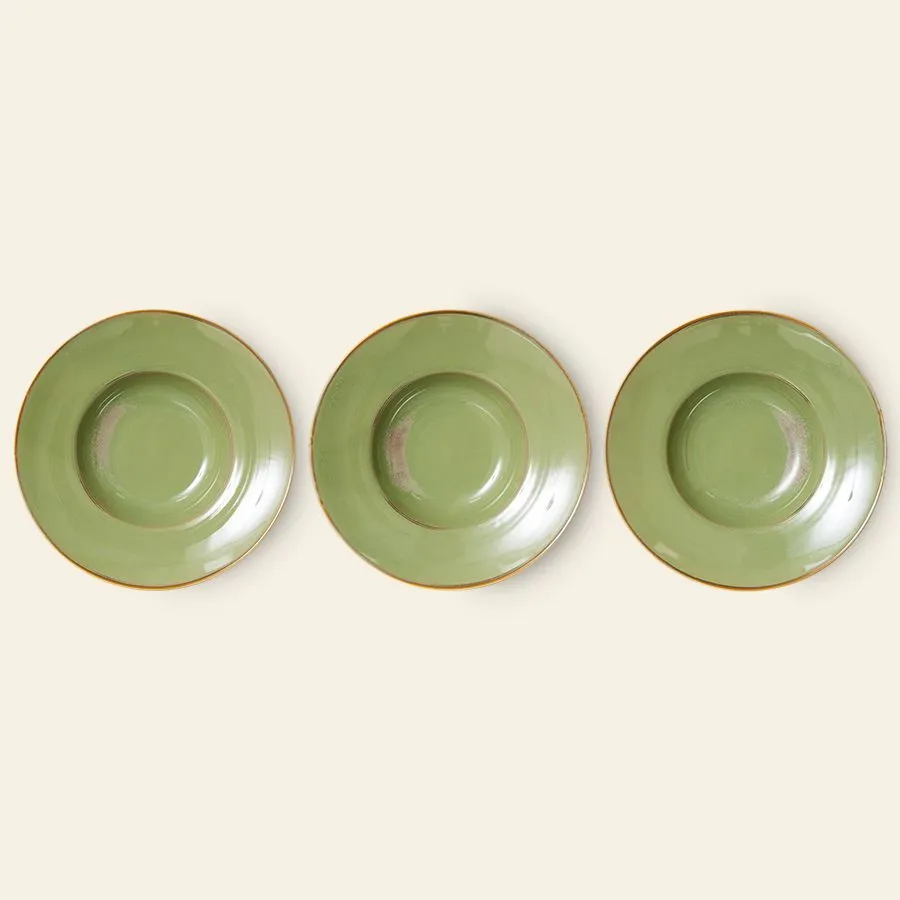 HKliving Chef Ceramics Pasta Plate Moss Green 4