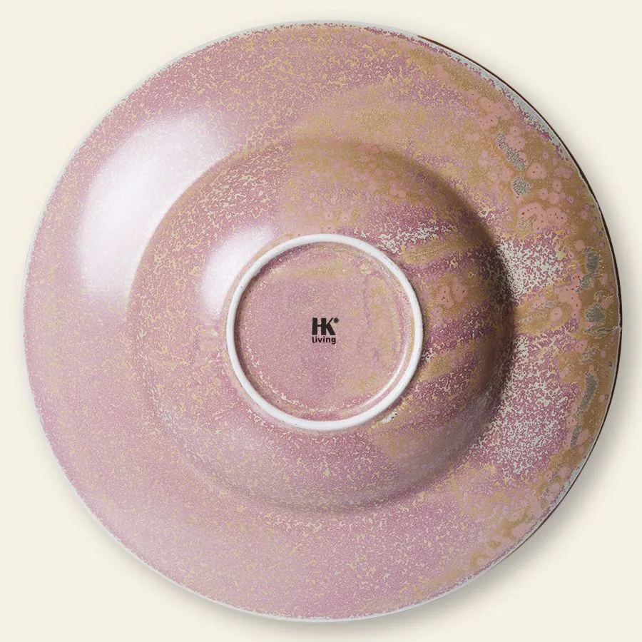 HKliving Chef Ceramics Pasta Plate Rustic Pink 3