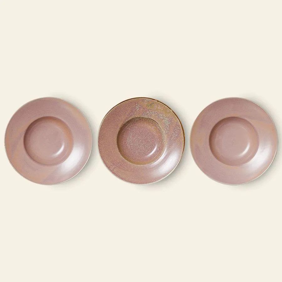 HKliving Chef Ceramics Pasta Plate Rustic Pink 4