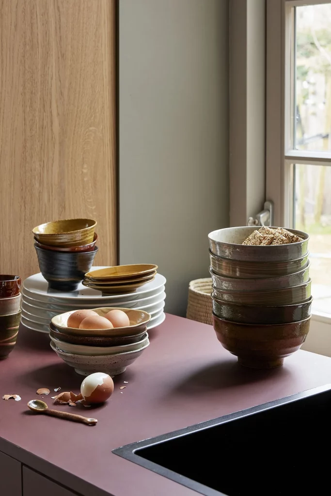HKliving Kyoto Ceramics Japanese Noodle Bowls Set of 4 Multicolour 4