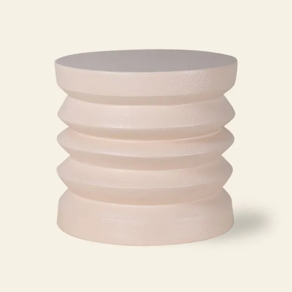 HKliving Stoneware Side Table Cream 1