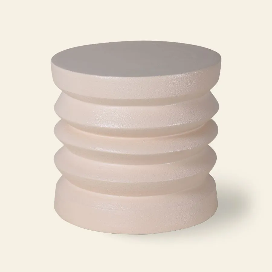 HKliving Stoneware Side Table Cream 2
